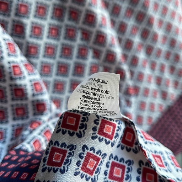 J Crew White/Burgundy Printed Blouse Size L - Picture 5 of 7